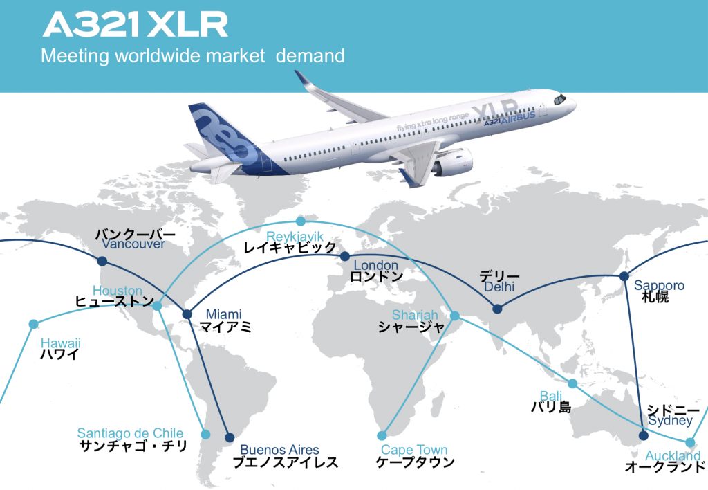A321XLR就航可能路線
